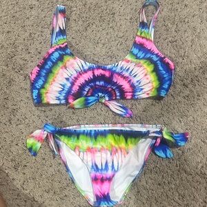 Salt and Cove Colorful Tie-Dye Bikini Set
